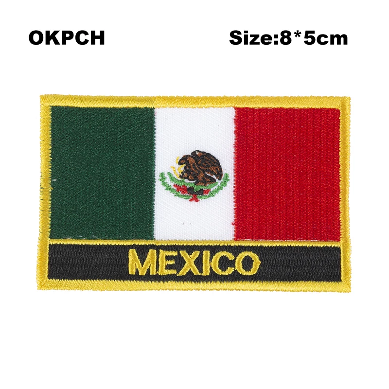 Mexico Flag Embroidery Patches Iron on Saw on Transfer patches Sewing Applications for Clothes in Home&Garden