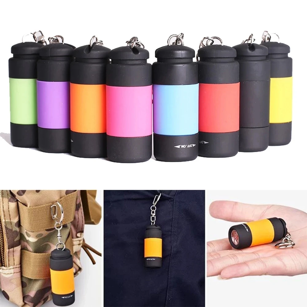 Led Mini Torches Light USB Rechargeable Portable Flashlight Keychain Torch Lamp Waterproof Light Hiking Camping Flashlights