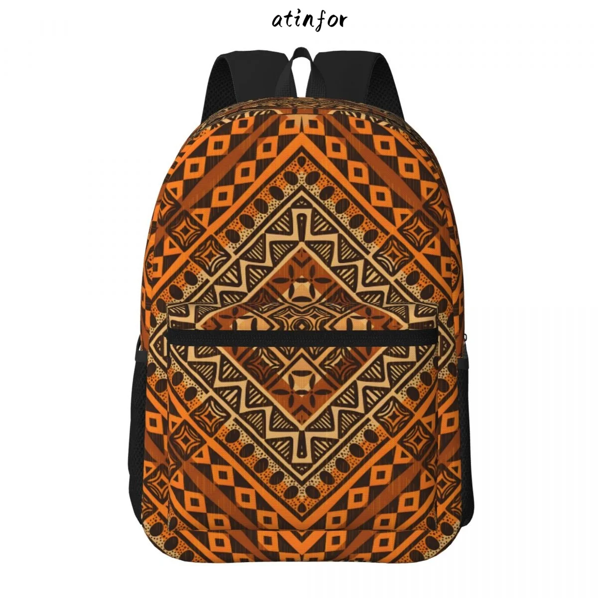 atinfor Tribal Ethnic Textile Pattern African Style Printing Women Backpack Student Bookbag School Bag for Teenage Girl Funny