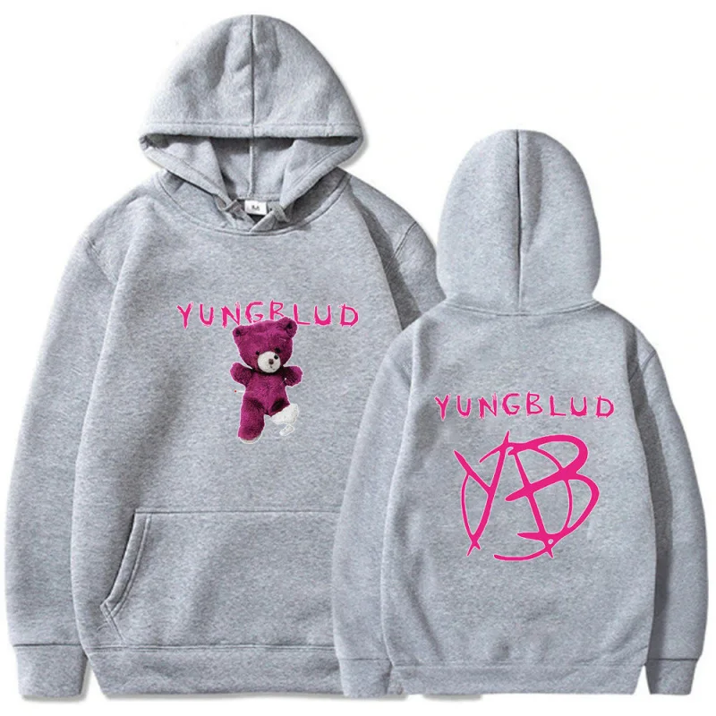 2025 Yungblud BE FOOKIN HAPPY - مغنية من أوروبا وأمريكا. سويت شيرت بغطاء للرأس مطبوع، متوفر في كل من الرجال والنساء #2