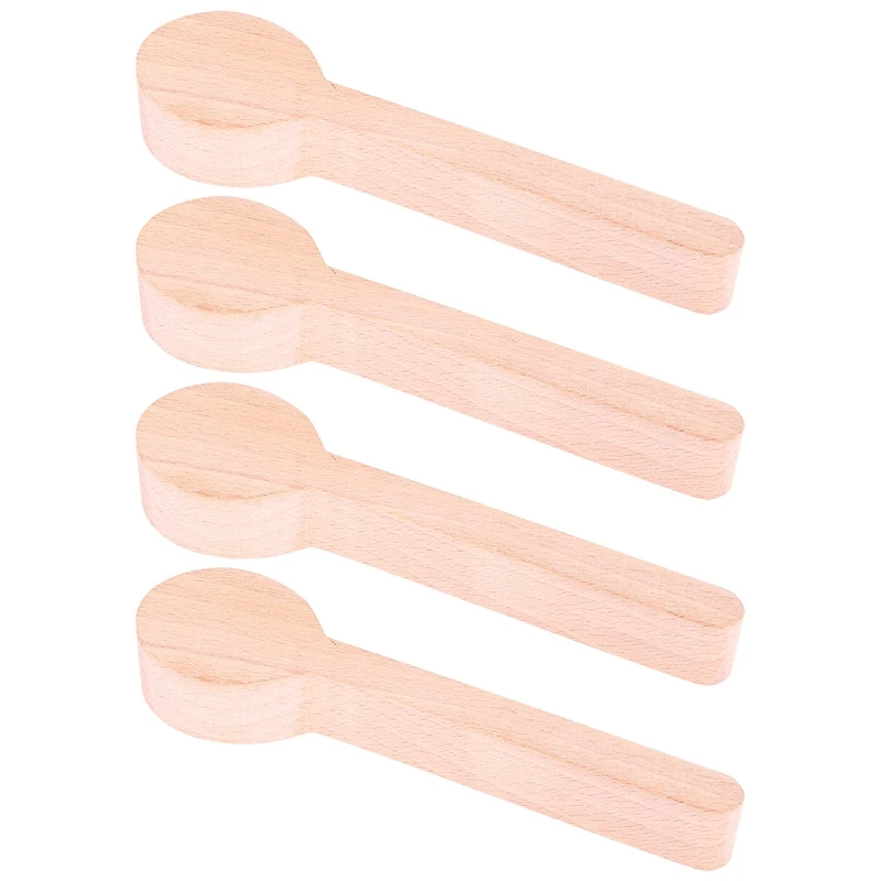 

4 Pcs Wood Carving Spoon Blank Beech Wood Unfinished Wooden Craft Whittling Kit For Whittler Starter