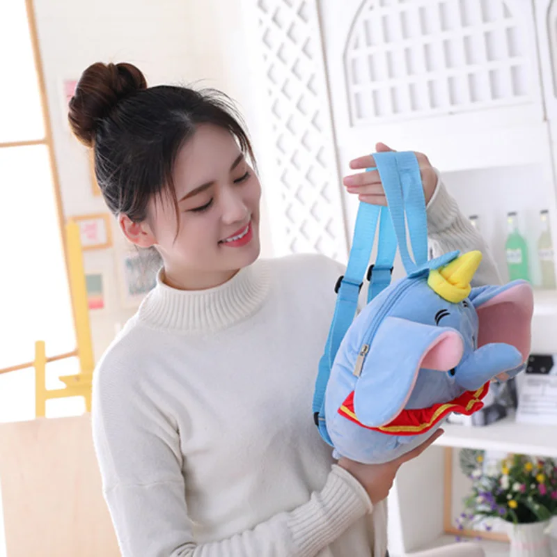 Original Disney Dumbo Plush Bag Soft Stuff Kawaii Girls Handbag Shoulder Bag Stuffed Backpack For Children\'s Birthday Gifts