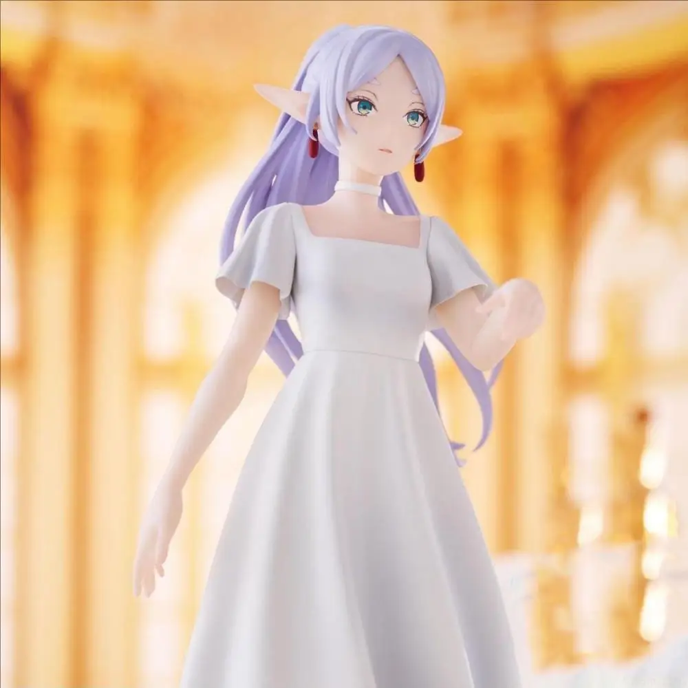 

Sousou No Frieren Frieren Figure Elegant Standing Pose In White Dress High Ponytail Kawaii Model Statue Collectibles for Fans