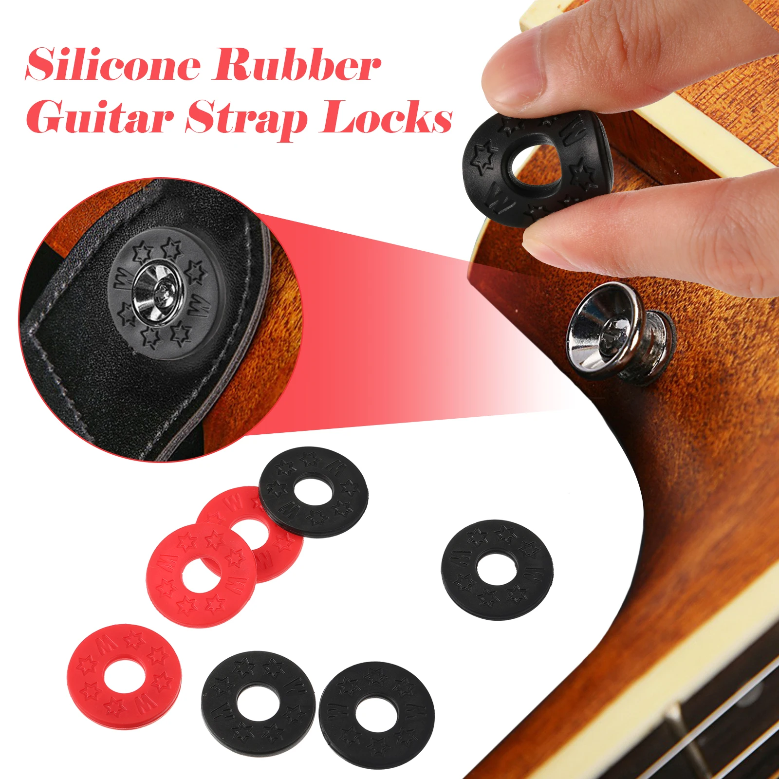 12 Pieces Acoustic Guitar Shoulder Strap Lock Musical Blocks Protector