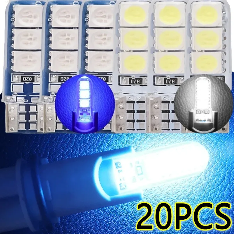 

5050 6SMD LED License Plate Lights Car LED Bulb High Temperature Resistant Silicone W5W T10 Width Indicator Light Trunk Light