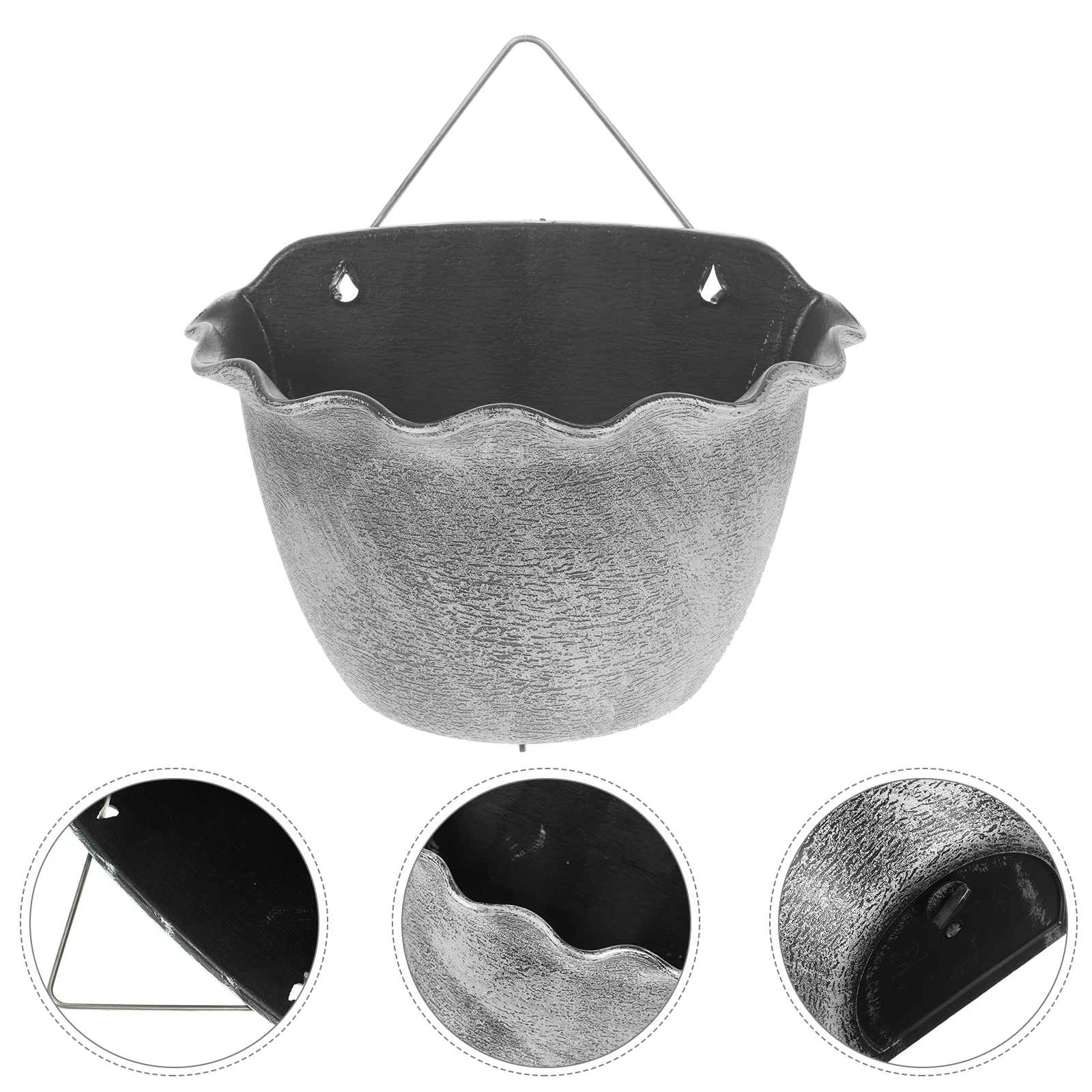 

1Set Space Saving Wall Mounted Planter Pot Durable Plastic Metal Material Indoor Outdoor Garden Balcony Decoration