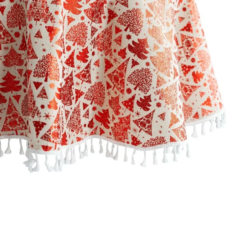 European Cotton Linen Table Cover, Light Luxury Christmas Decor for Dining & Coffee Table