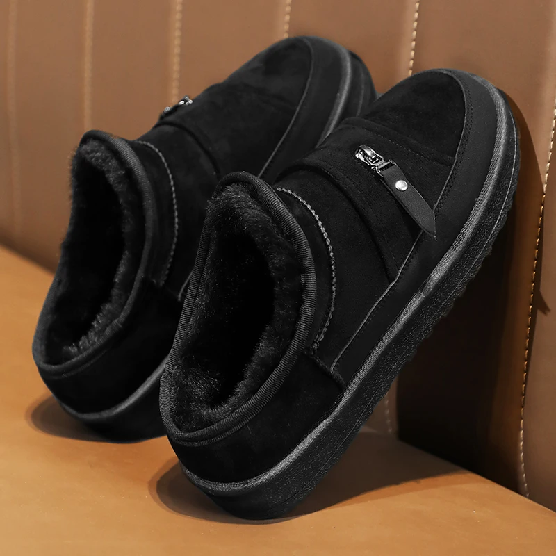 الشتاء الرجال أحذية الثلوج منصة الدافئة الفراء الجلد المدبوغ أحذية للرجال في الهواء الطلق مريحة أحذية قطنية غير رسمية للرجال بوتاس الفقرة Hombre #4