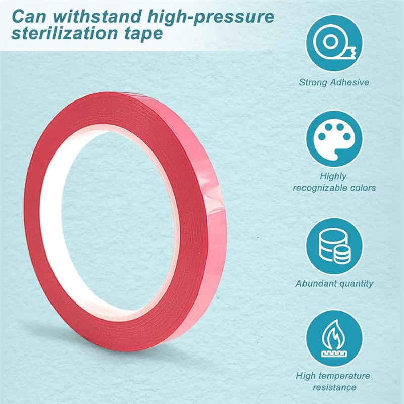 

15 Rolls Autoclave Tape Sterilization Tape Instruments Identification Tape 1/4Inch Width 216Ft Length 10 Colors-HGSW