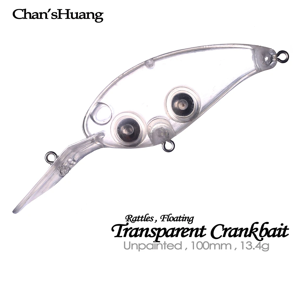 chanshuang unpainted blanks bait chocalhos flutuantes crankbait transparente faca voce mesmo handmade artificial isca de pesca 10cm 134g 20 pcs 01