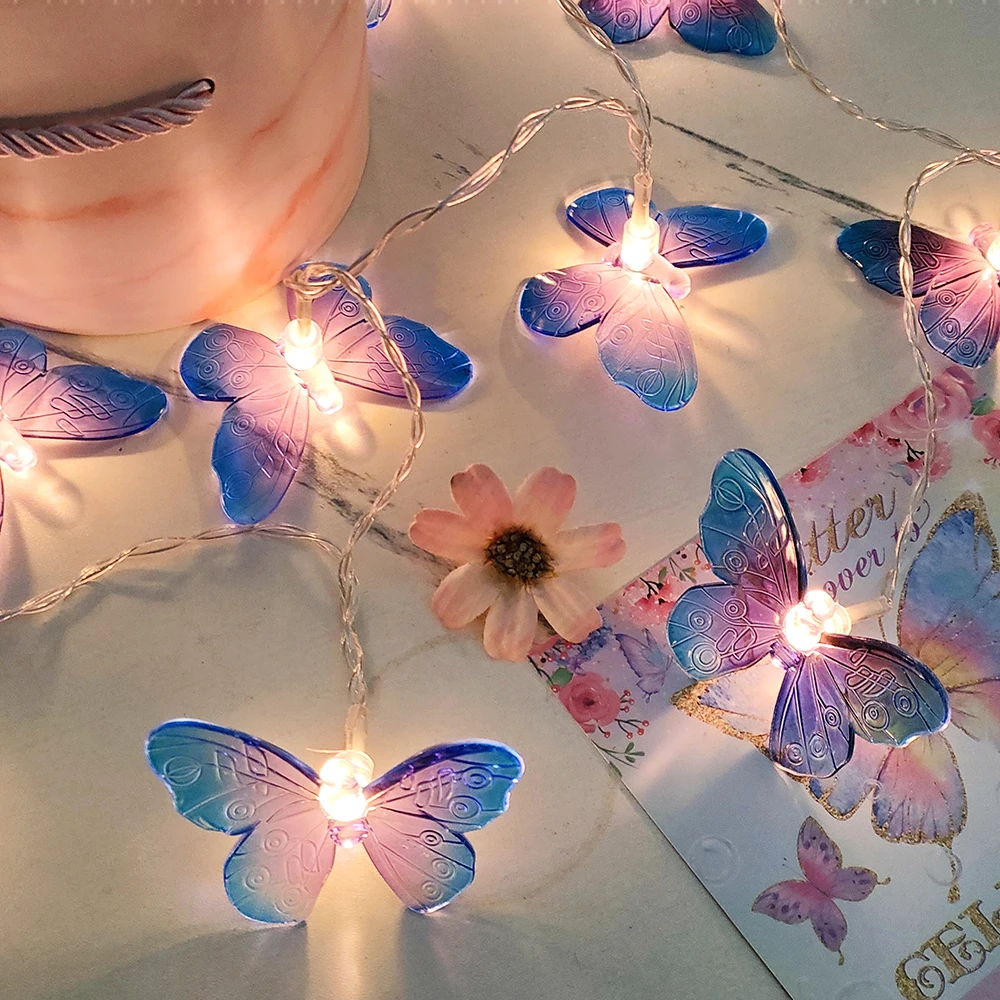 1.5M Butterfly Lights 10LED Fairy String Lights Butterfly Decoration Baby Shower Wedding Birthday Party Room Light Home Decor