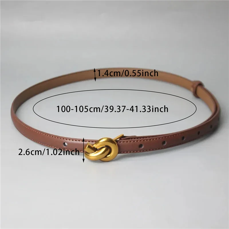 Fashion Adjustable Thin Belt Luxury Genuine Leather Female Designer Girdles Korean Corset Metal Knot Buckle Belts For Women