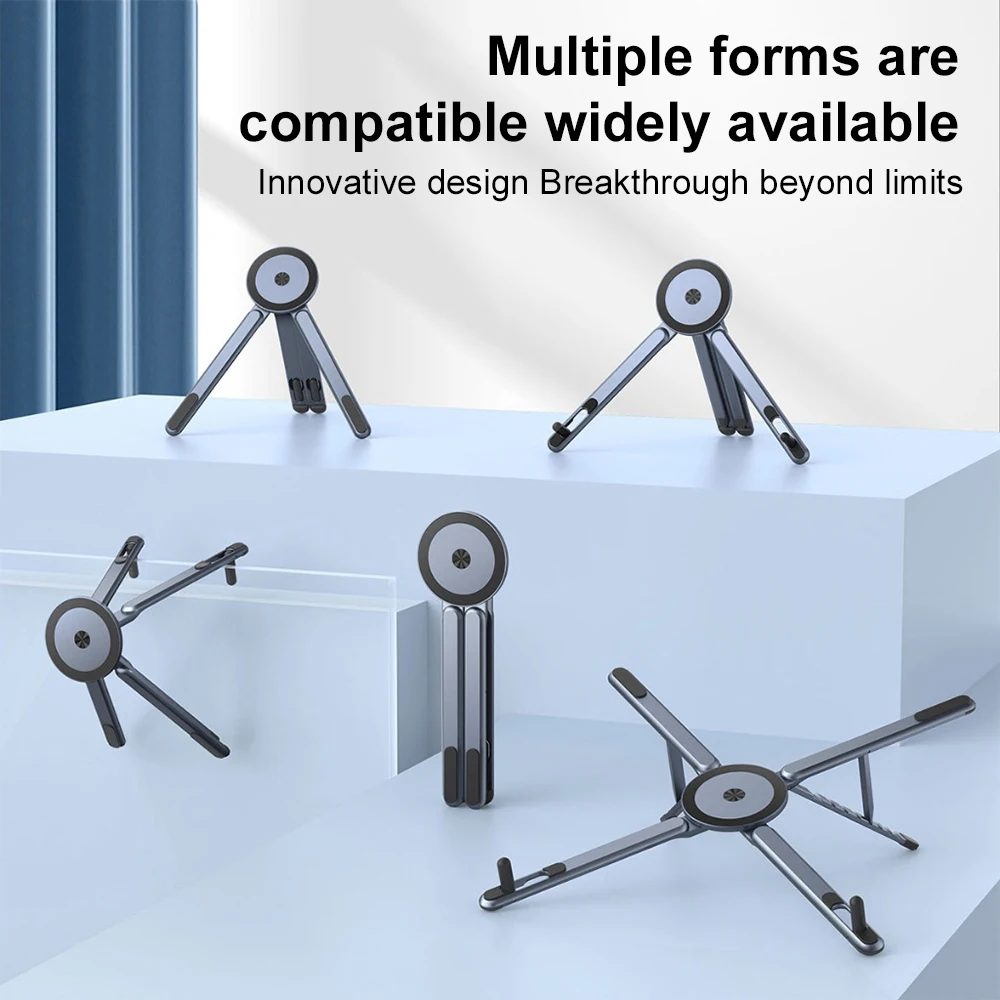 Portable Magnetic Phone Holder & Selfie Stick 3-in-1 Foldable Tripod Stand for iPhone iPad Tablet Laptop Desktop Use view 3