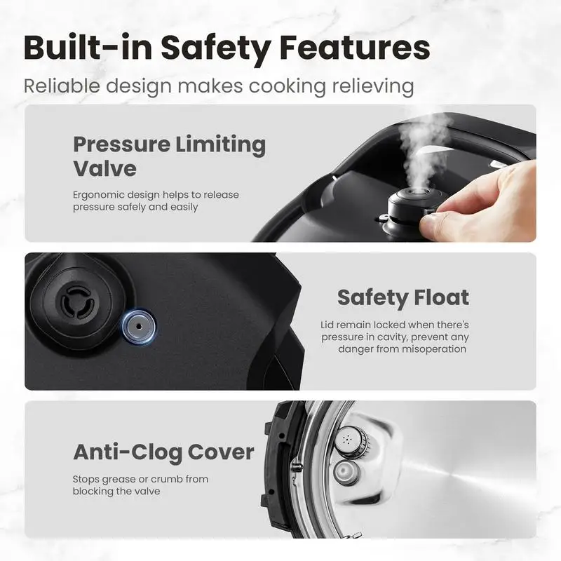 COMFEE’ 9-in-1 Electric Pressure Cooker Olla de Presion 6QT Slow Rice Cooker 14 Presets Instant Multi Cooker