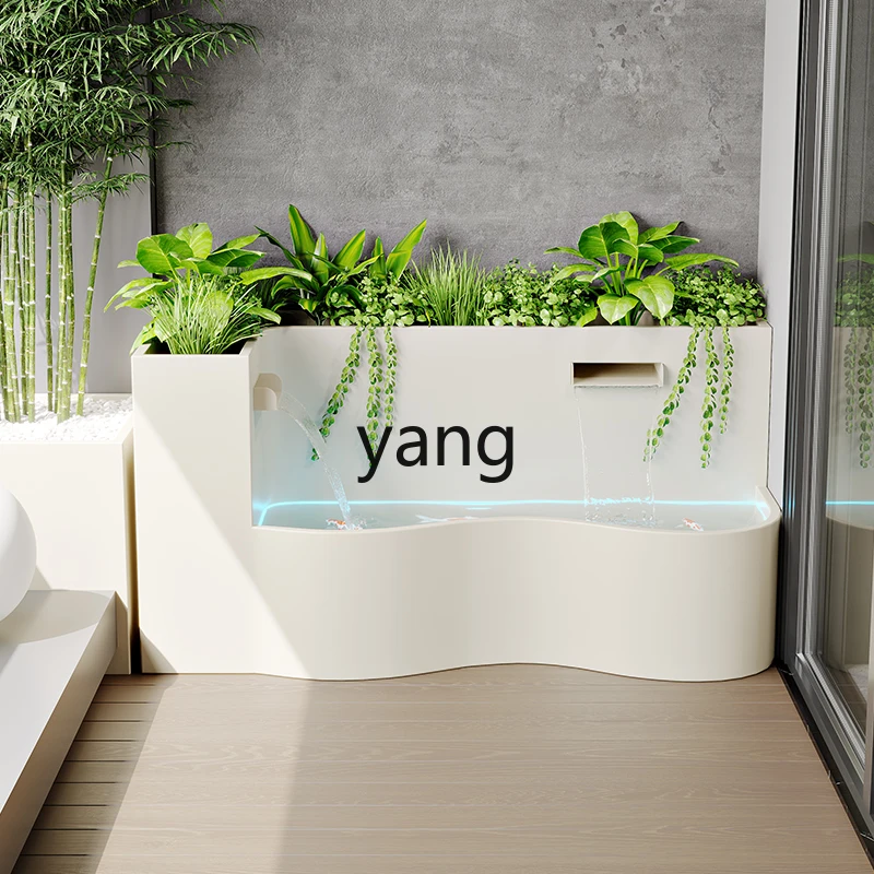 LTT aluminum alloy flowing water flower box combination villa courtyard balcony landscaping fish tank screen partition