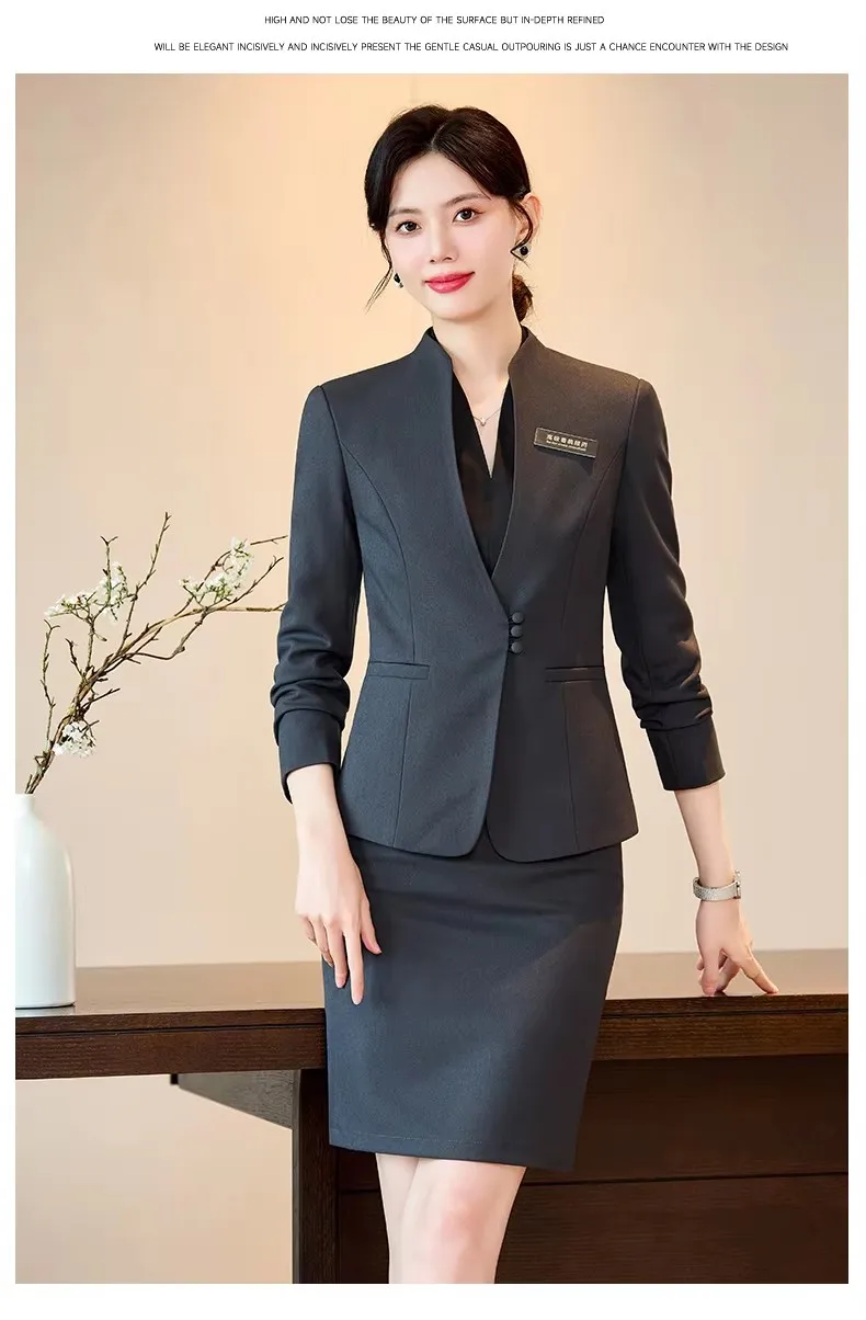AIyssa professional womens skirt + blazer suit, elegant temperament, unique design,  2025 autumn and winter new style