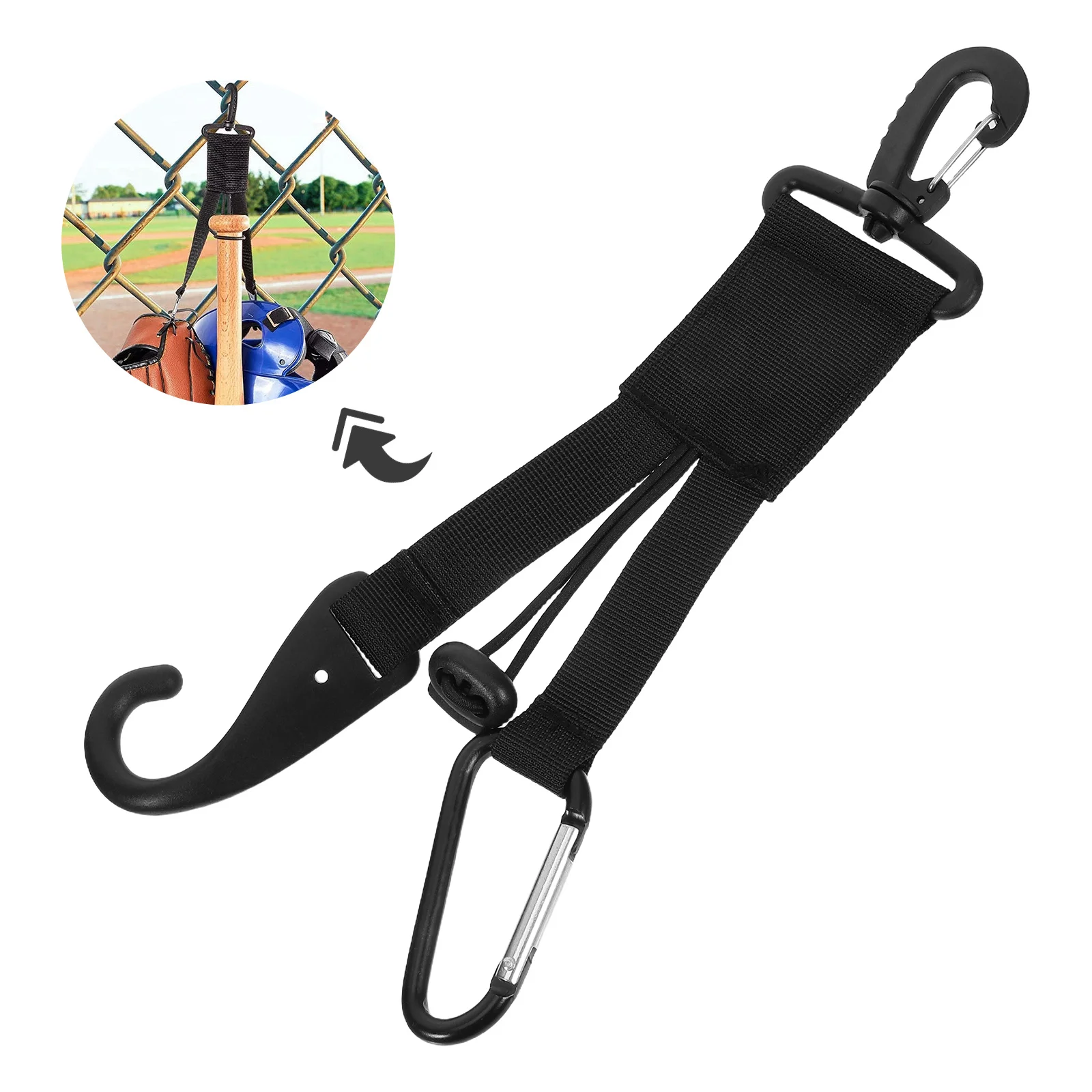 

2Pcs Baseball Softball Gear Hanger with Glove Clips and Bat Holder Quick Adjust Mount for Backpacks Sports Equipment Storage