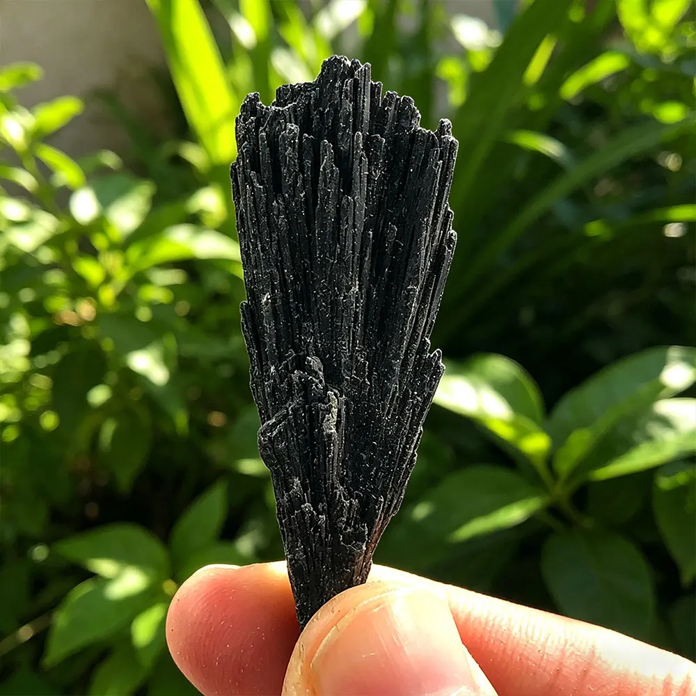 Natural Black Tourmaline Fan Shape Crystal Quartz Stone Cluster Mineral Specimen Healing Chakra Stones Home Room Decoration DIY