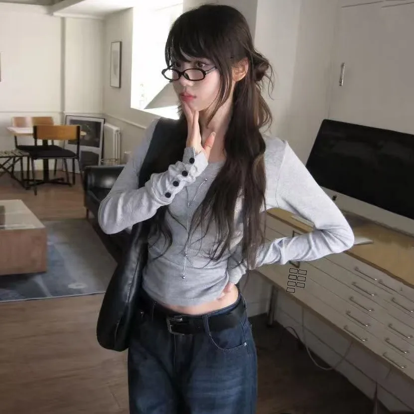 

Женский вязаный топ в корейском стиле с универсальным дизайном рукавов, для ношения как верхняя одежда или под низ, тщательное качество, производство Китай.