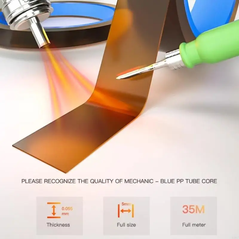 High Temperature Resistant Heat Tape Professional Polyimide Tape for Soldering / Circuit Board Protections Heat Tape 896C