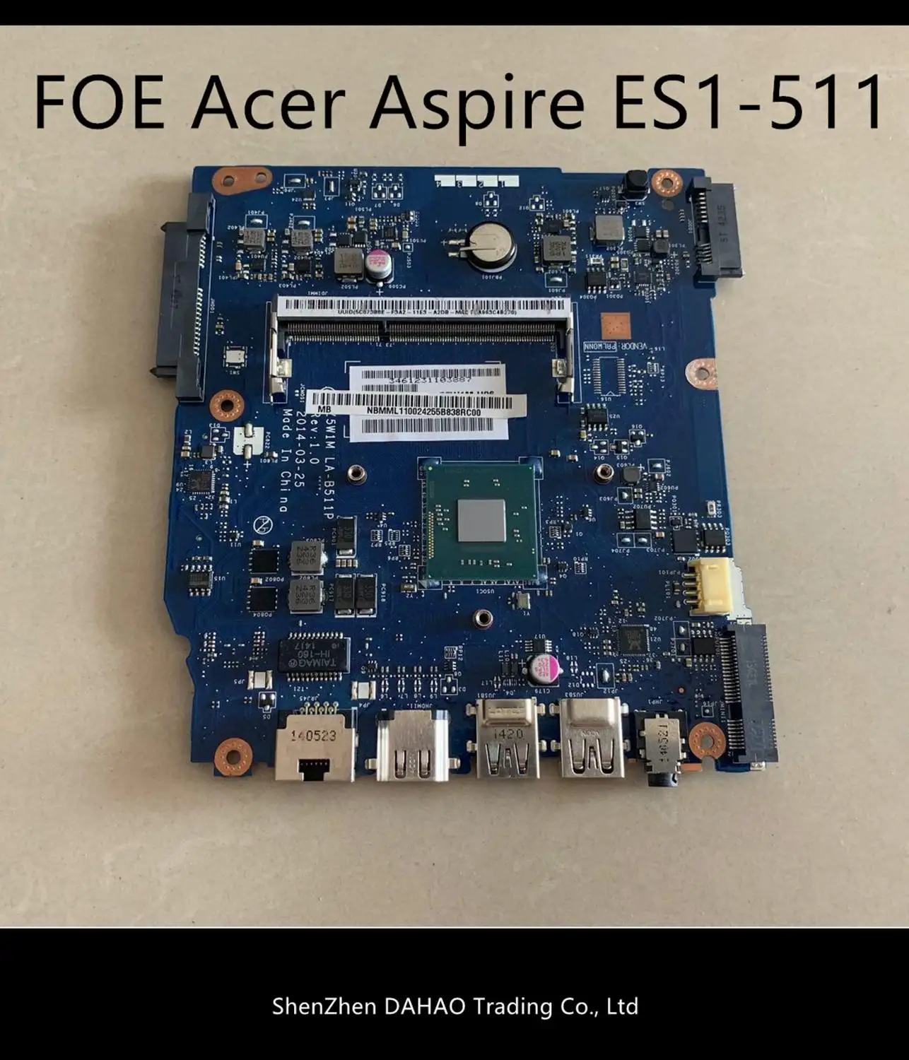 

Z5W1M LA-B511P PC motherboard for Acer Aspire ES1-511 laptop motherboard NBMML11002 DDR3 with N2830 N2840 CPU 100% test work