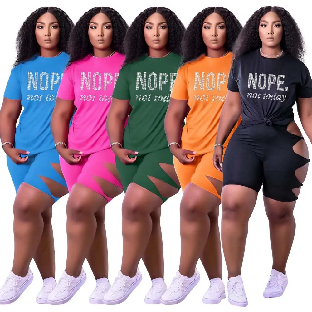 

FEOGOR Fashion NOPE Women Two Piece Set Split Side Crew neck Tops Jogger Sweatpants Suit Tracksuit Matching Set Fitness Outfits