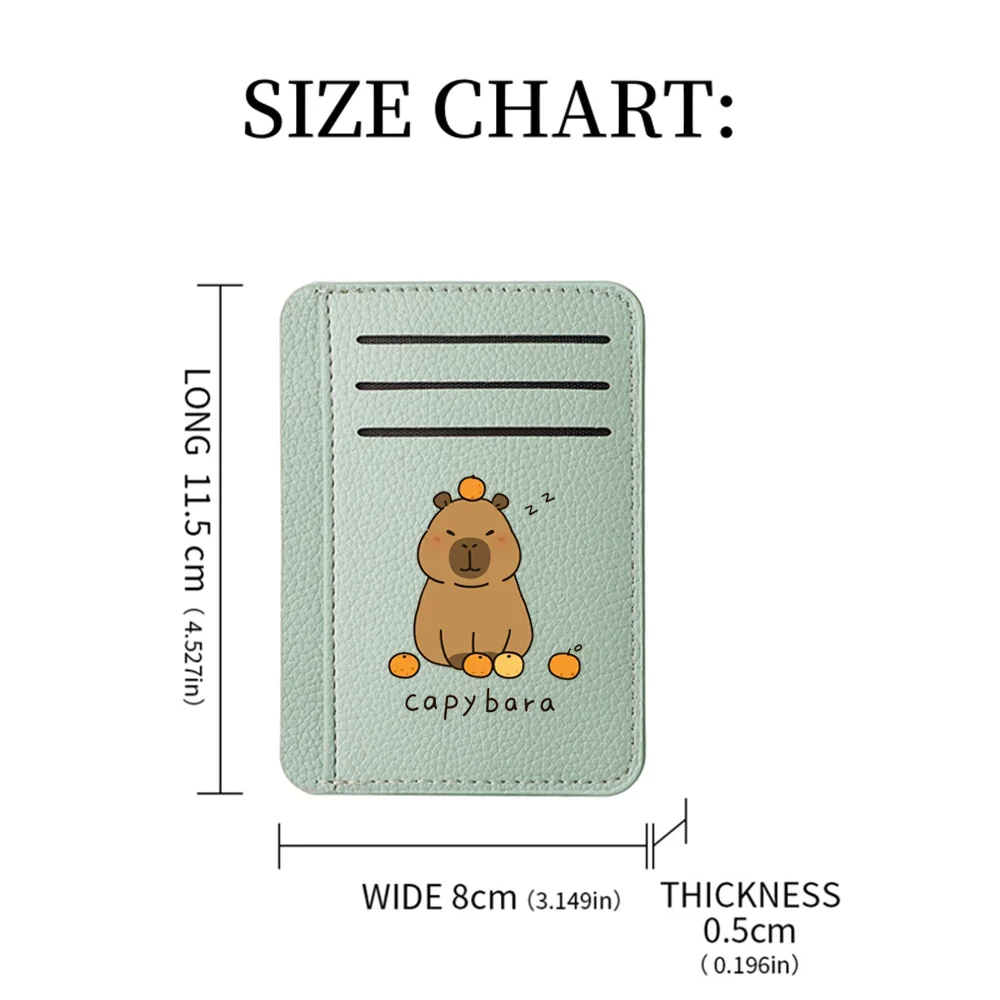 Kreditkartenetui aus PU-Leder, personalisierbar, schlankes Portemonnaie, niedliches Capybara-Muster, Mini-Kreditkartenetui für Damen – Detail 13