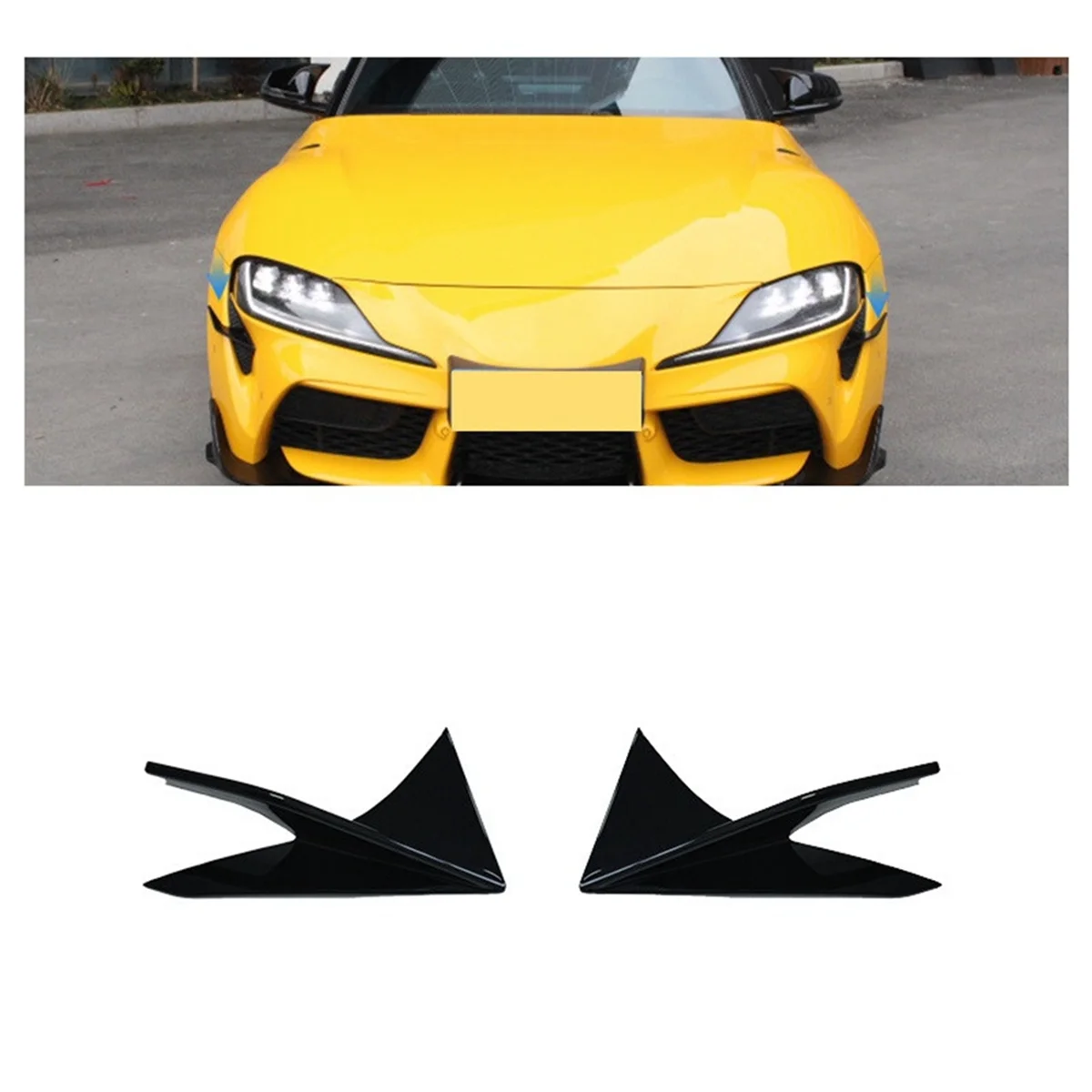 ملصق الكسوة الجانبي للمصد الأمامي لسيارة Toyota Supra A90 & A91 (2019-2025)، ملحقات غطاء فتحة التهوية الأمامية -T45C