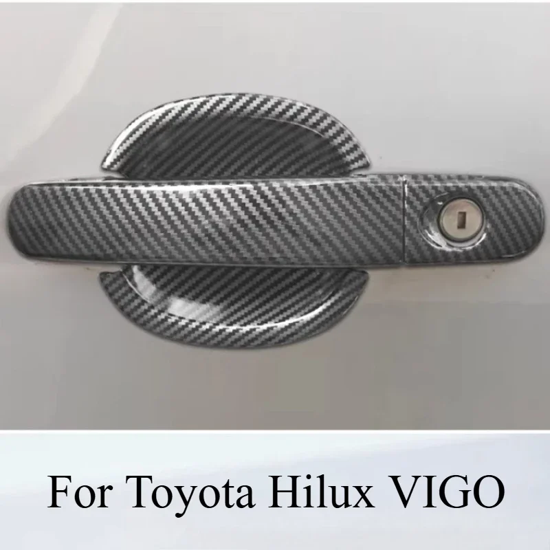 

Накладки на ручки дверей из карбона для Toyota Hilux VIGO, модифицированные внешние аксессуары для автомобиля, комплекты для тюнинга кузова