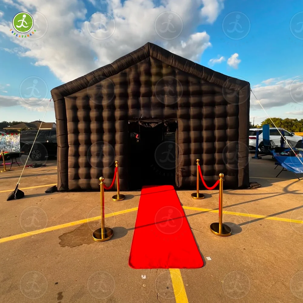 Winter clearance in stock! Outdoor inflatable nightclub party house black inflatable cube tent large mobile nightclub portable d