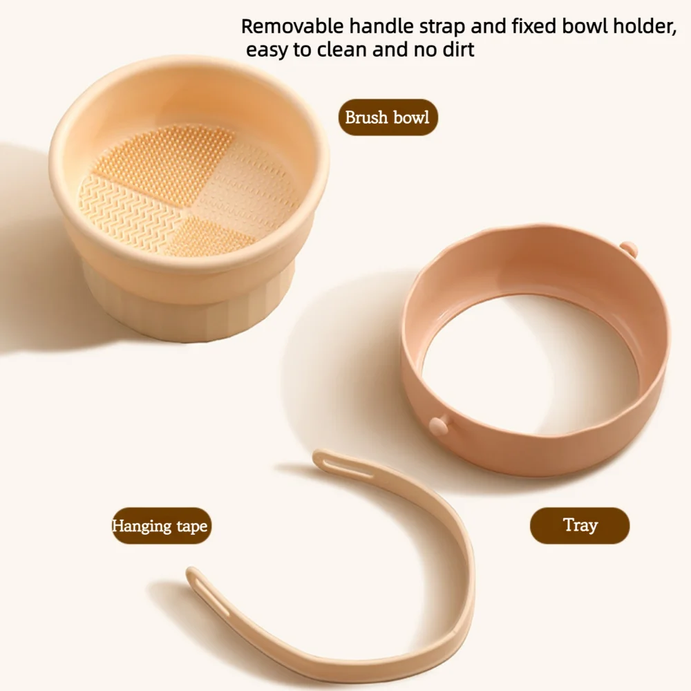 Makeup Brush Cleaner Cleaning And Drying Storage Tray 3-in-1 Silicone Beauty Tool Cleaning Bowl Practical Cleaning Tool image 4