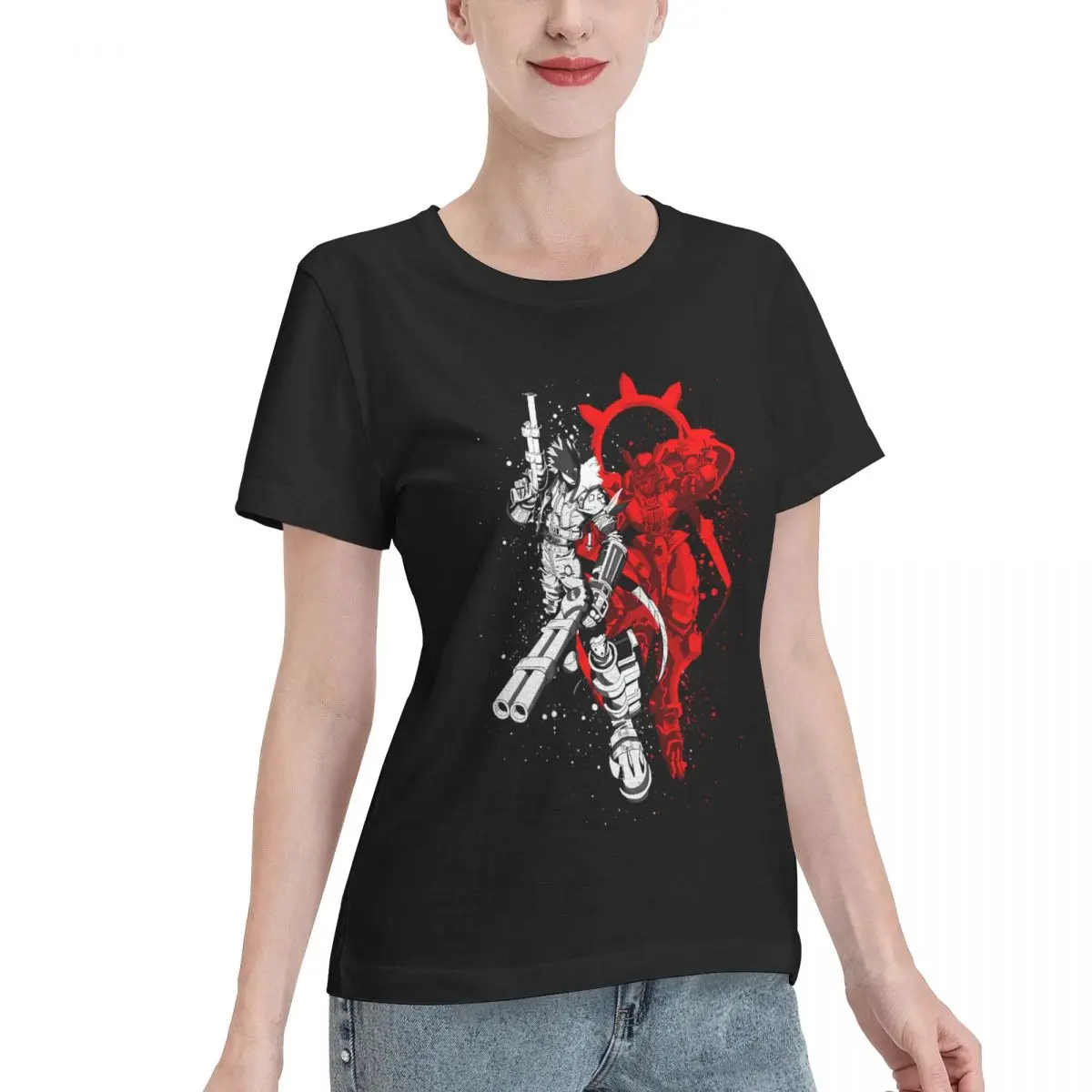 Reliable Item Susanoomon And Beelzemon Women's T-shirt Travel Outfit Plain Cotton Top