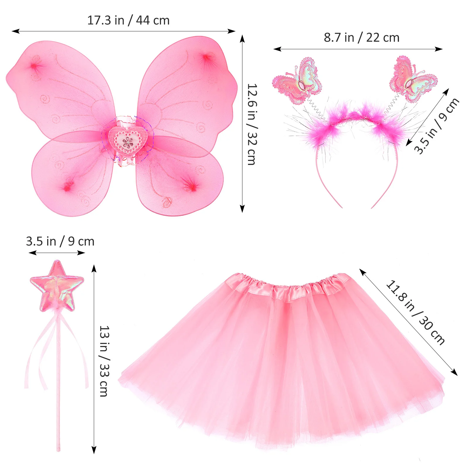 나비 날개 머리띠 요정 의상 세트 메쉬 튜튜 스커트 요정 지팡이 소녀 스타킹 파티 크리스마스 할로윈 무대용