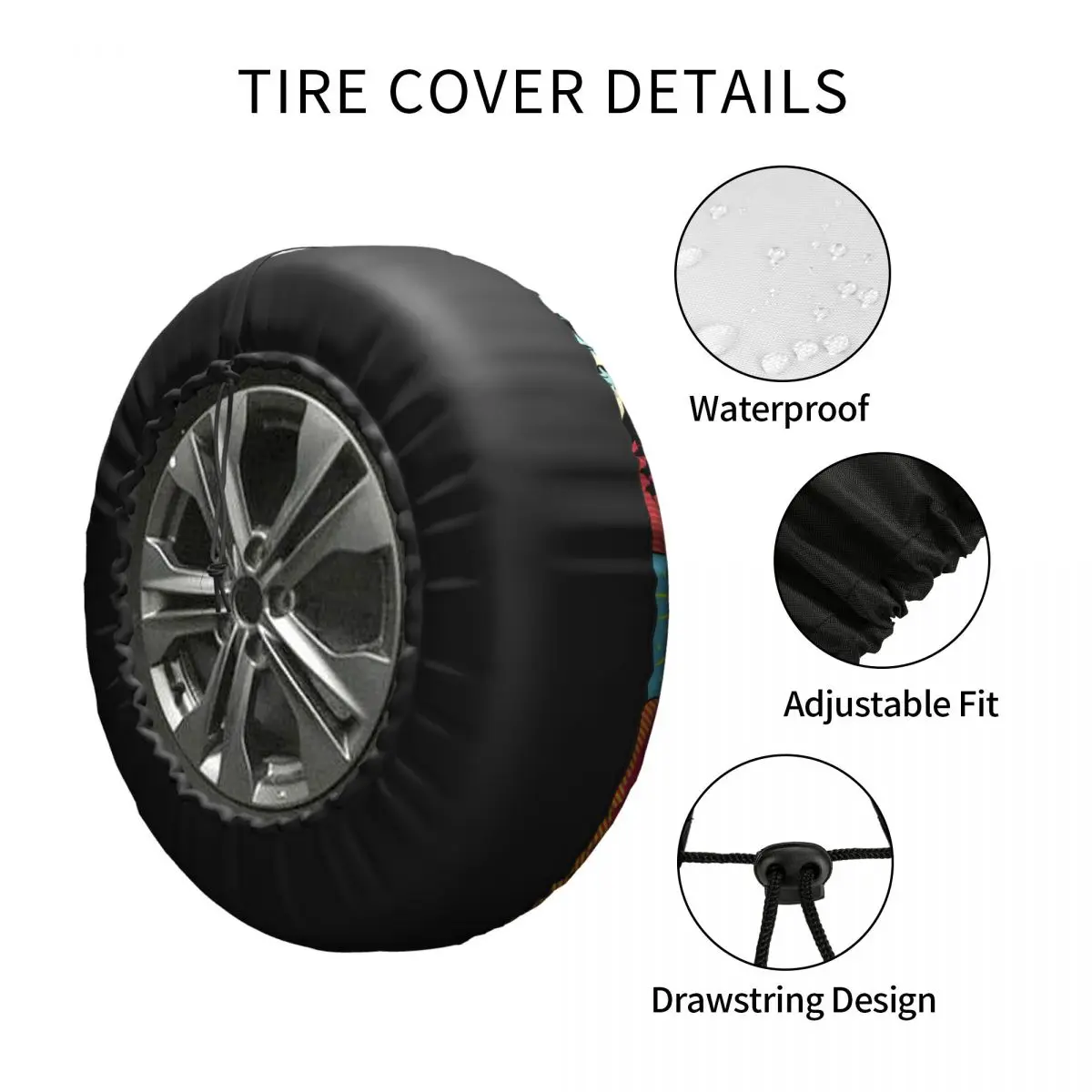 Japanese Fashion Retro Wave Kaiju Spare Wheel Tire Cover for Honda CRV Monster Jeep RV SUV Camper 14\