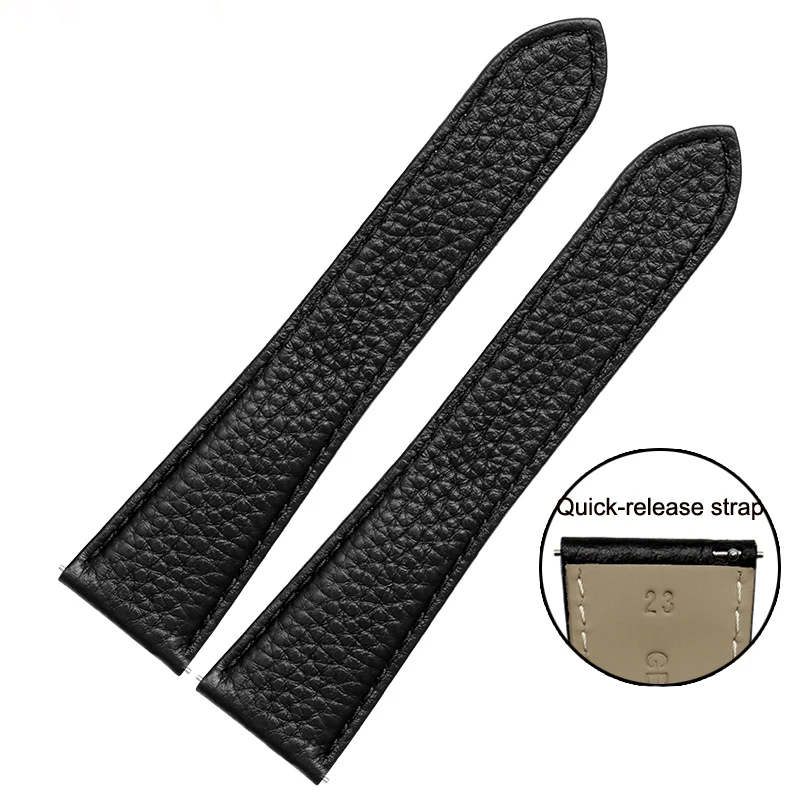 Genuine Leather Watch Strap for Cartier Tank London Solo Soft Comfortable Lychee Pattern Watchband 20mm 22mm 23mm Accessories view 6