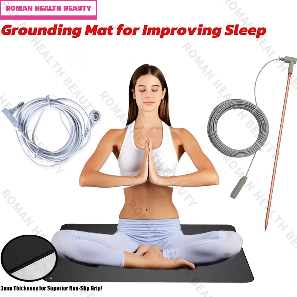 

35.4x23.6 inch Earthing Mat Grounding Rod EMF Protection Carbon Fiber Anti Static Mat for Sleep Office Yoga Improve Circulation