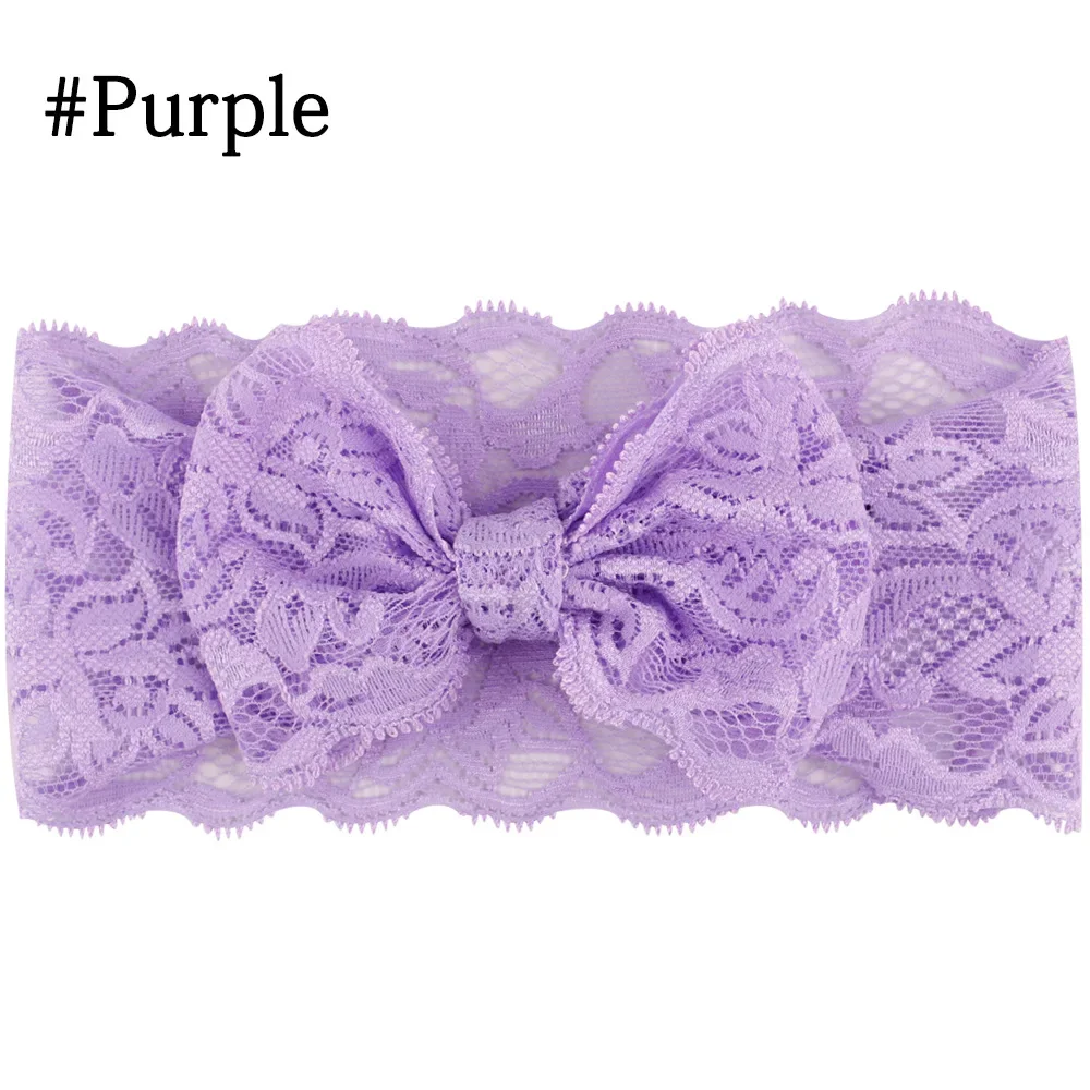 Toddler Cute Girl Kids Bow Hairband Turban Headband Headwear Lace Bowknot Baby Children Hair Accessories Photo Props