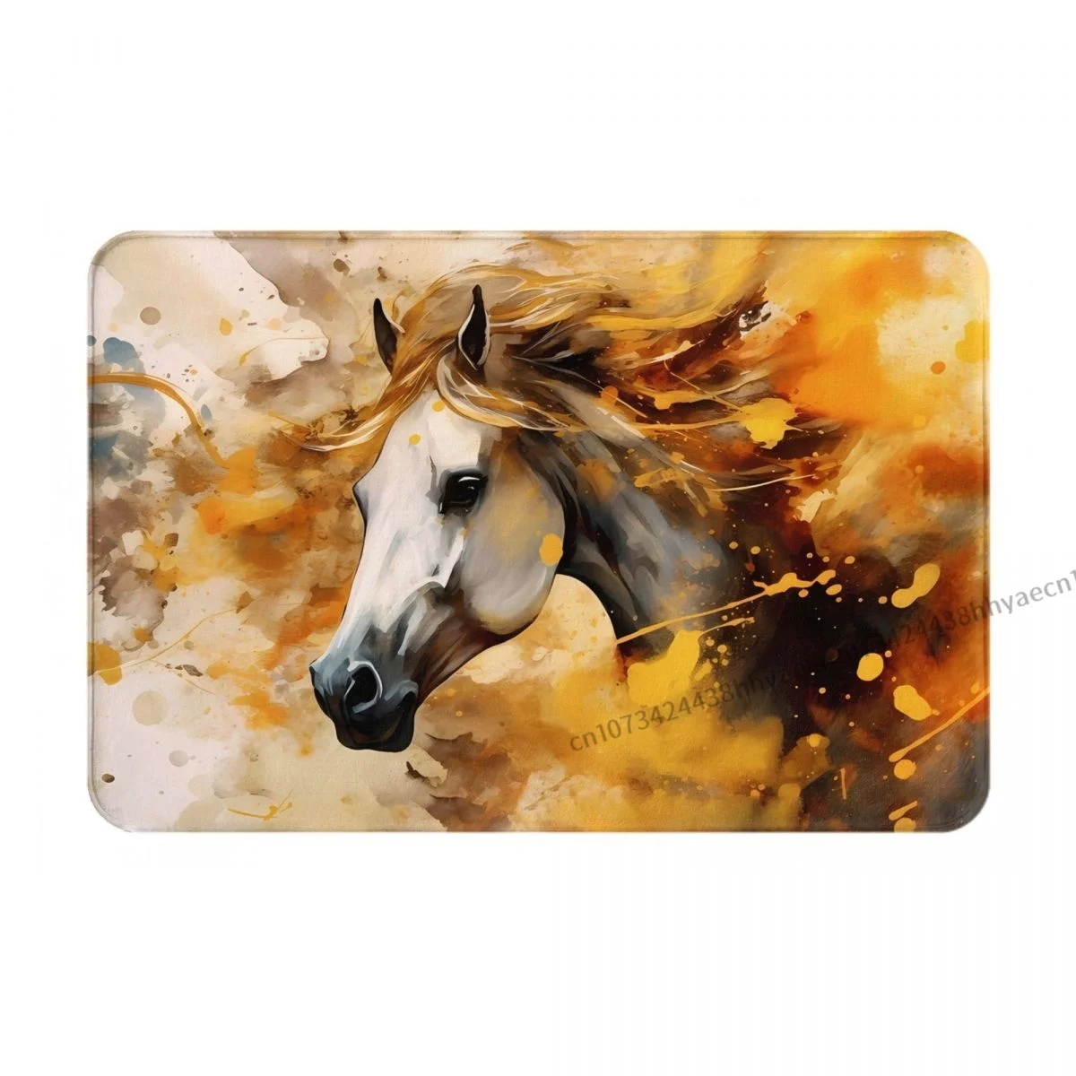 Galloping Horses Non-slip Doormat Living Room Mat Fire Horse Hallway Carpet Welcome Rug Bedroom Decor