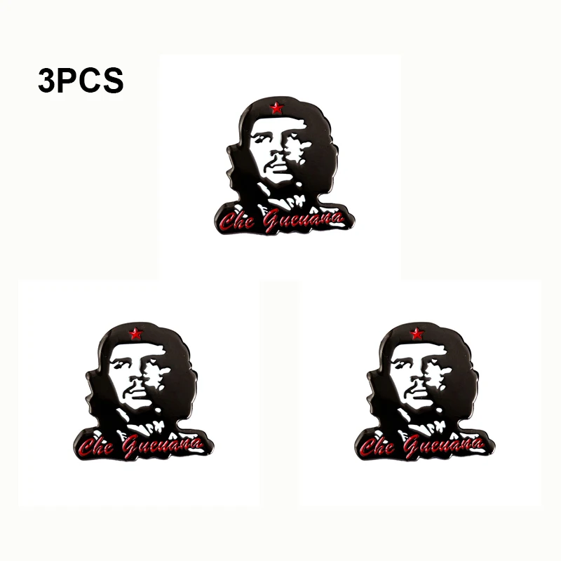 3pcs a lot Che Guevara pin Badge Flag Metal Lapel Pin Flag Pin Badge