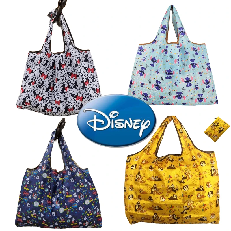 Disney Women's Tote Bags Mickey Mouse Donald Duck Cartoon Waterproof Shopping Bag Foldable Portable Storage Bags Girls Handbags