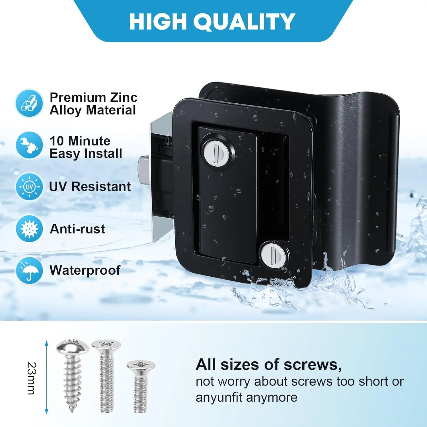 2-Pack RV Door Locks with Deadbolt, Metal Camper Trailer Lock for Secure Outdoor Travel