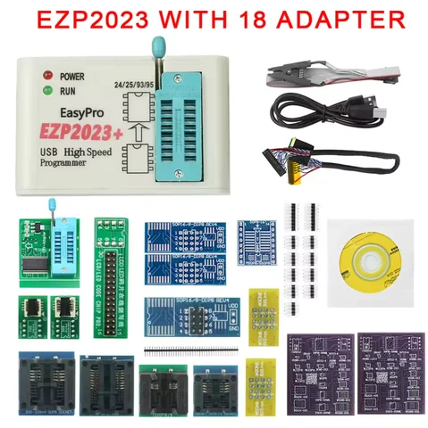 New High Speed USB SPI Programmer EZP2023 with Adapters Support 24 25 26 93 95 EEPROM 25 Flash Bios Chip Better Than EZP2019