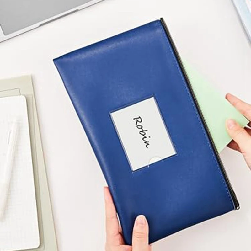 5-pakowe torby z zamkiem pieniężne z depozytem bankowym, torebki z ekoskóry woreczki portmonetka z etykietą, na monety, kosmetyki, faktury, rachunki