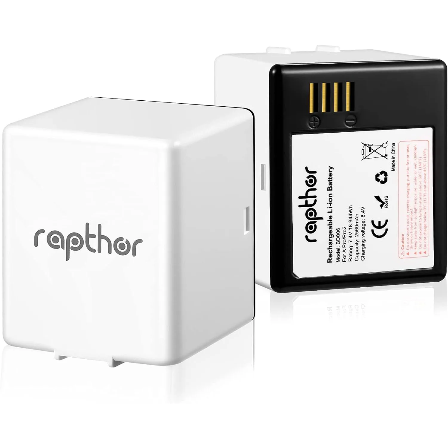 rapthor Upgraded 2560mAh 2 Pack Replacement Batteries, Compatible with Arlo Pro/Pro 2 Camera Lasting 2 Months Easy to Install