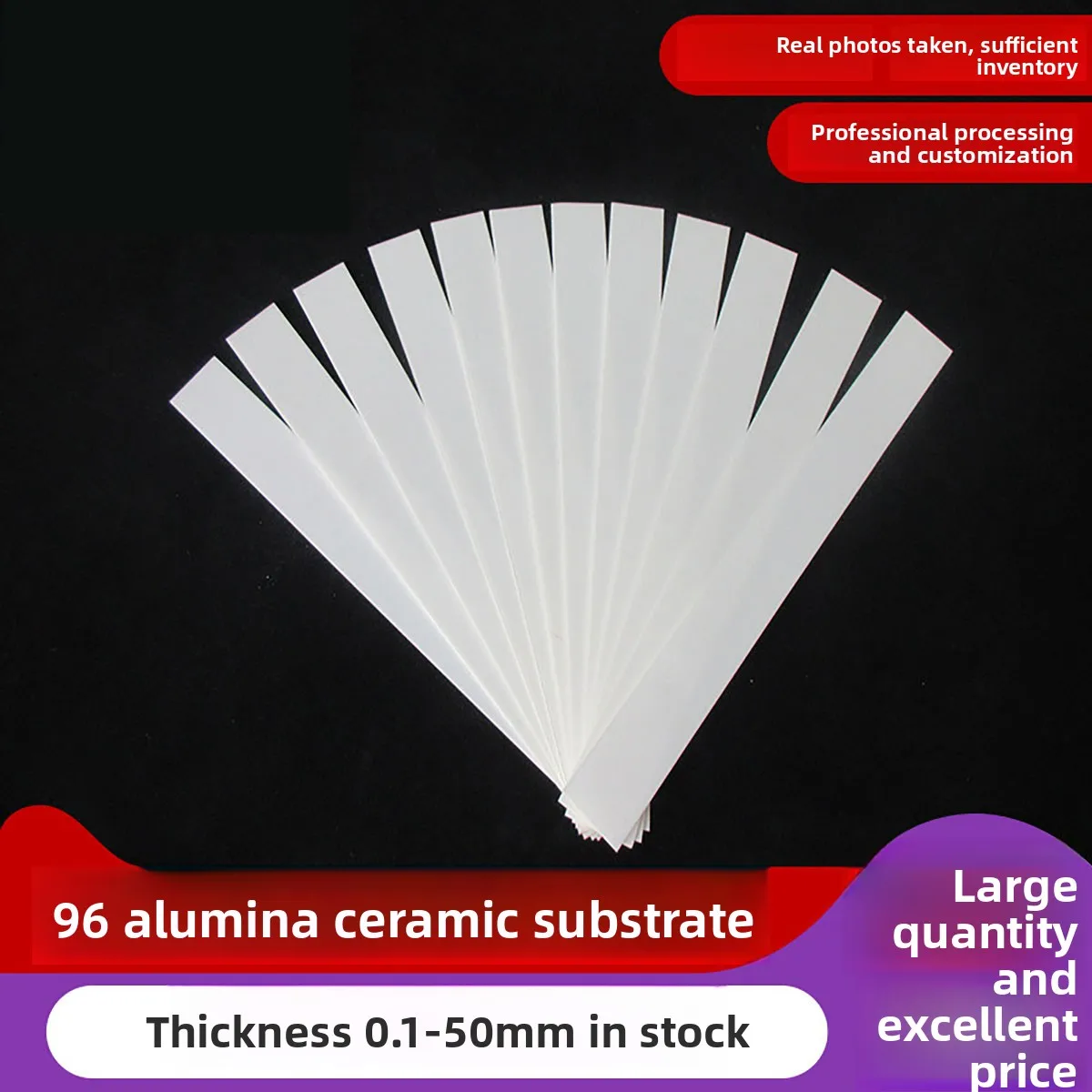 High Temperature Resistant Flat Strip Sizes 50x100x1/19x148/20x100 Custom Cutting Alumina Ceramic