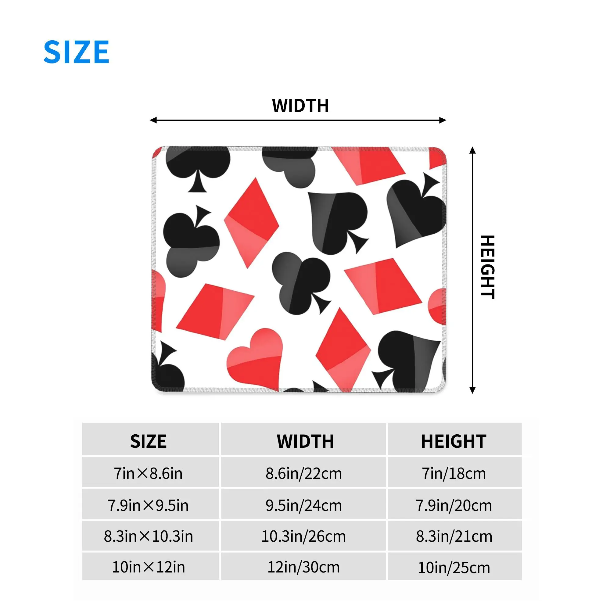 playing-card symbols Mouse Pad Computer Keyboard Mouse Mat Gaming PC Laptop Desk Mat Office Accessories Table Mats