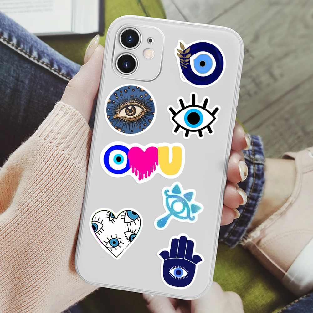 10/25/50Pcs Turkish Evil Eye Graffiti Stickers Waterproof PVC Scrapbooking Material for Notebooks Laptop Luggage Guitar Kids Toy