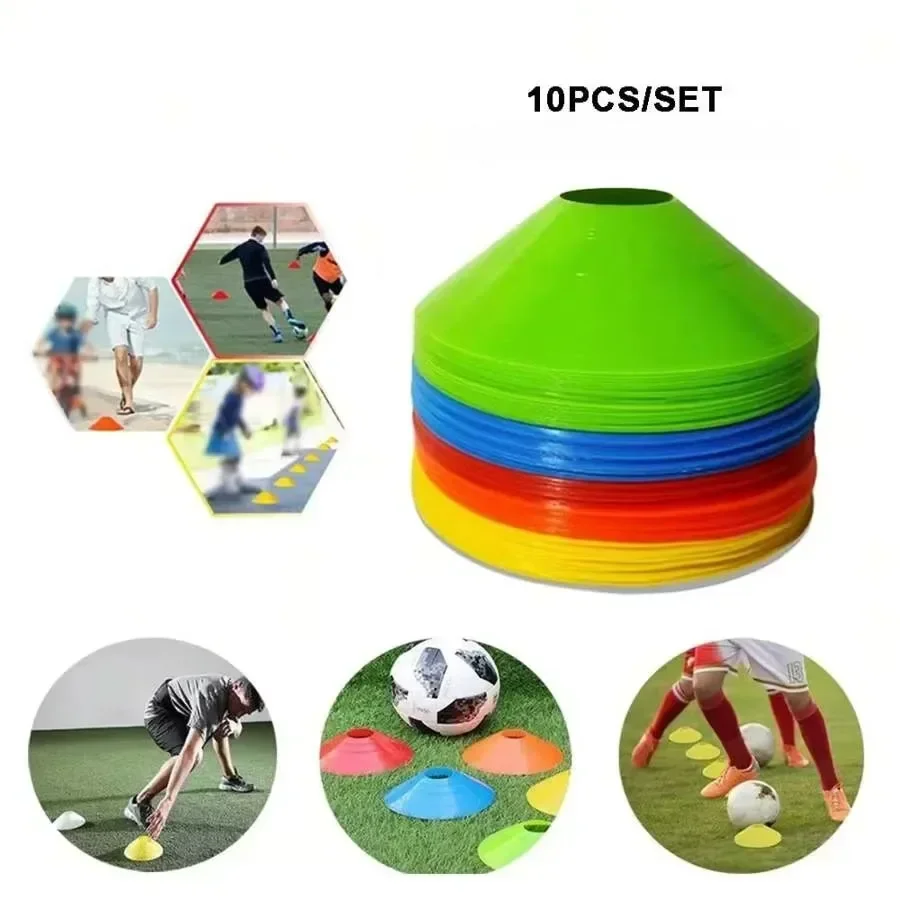 10 Pçs/set Equipamento de Treinamento de Futebol Marcador Discos Marcadores de Obstáculos Roadblocks Cone Discos Marcadores de Pé Equipamento de Treinamento de Futebol