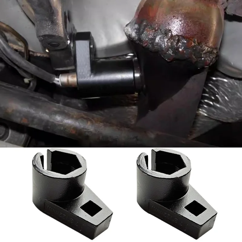 3/8'' 22mm Offset Oxygen Sensor Socket Wrench, O2 Sensor Removal Tool Kit Set, Engine Adapter Wrench for Lambda Sensor