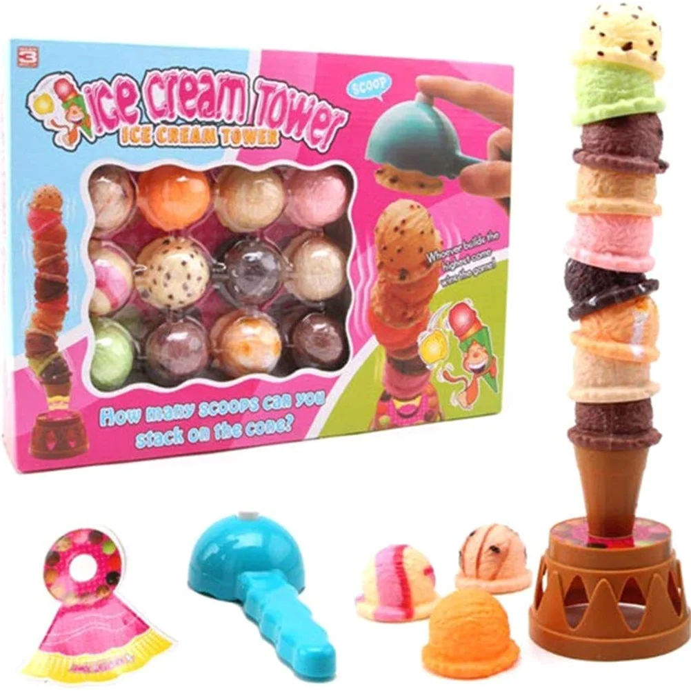 

Ice Cream Stacked Toys Stacking Ice Tower Toy Set Balance Game for Kids
